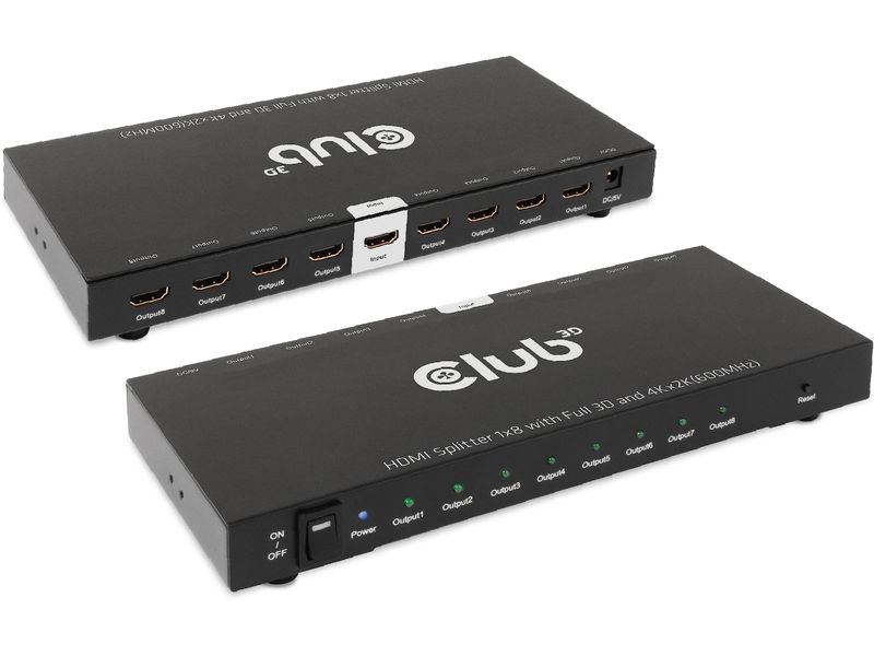 Club 3D 8-Port Signalsplitter CSV-1383 1 auf 8 HDMI-Verteiler