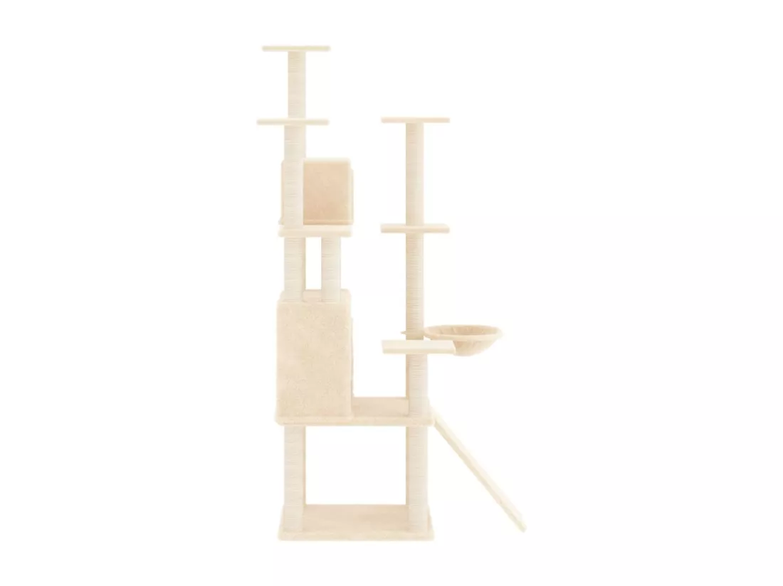 Arbre à chat avec griffoirs en sisal Crème 154 cm