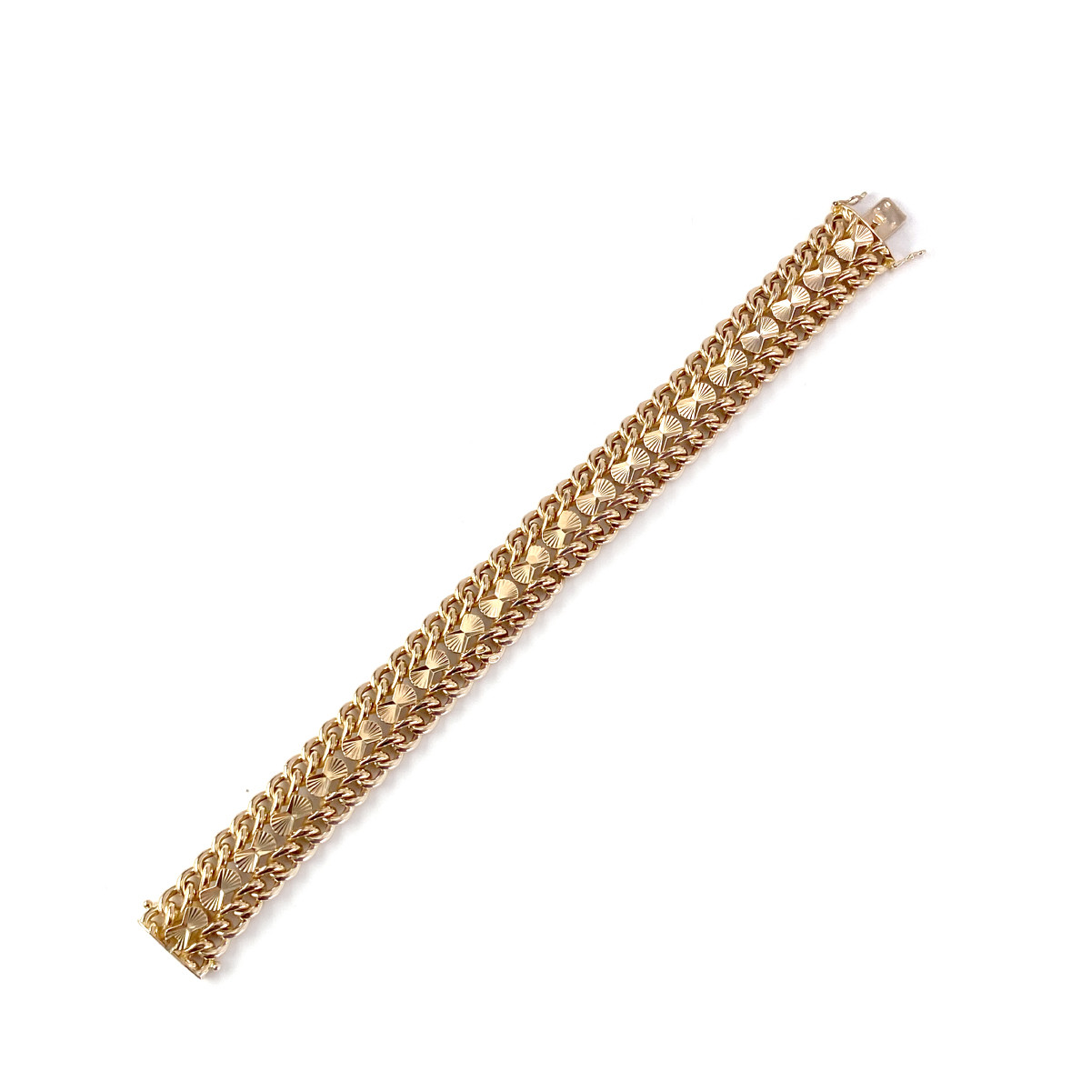Bracelet d'occasion or 750 jaune 19 cm maille fantaisie