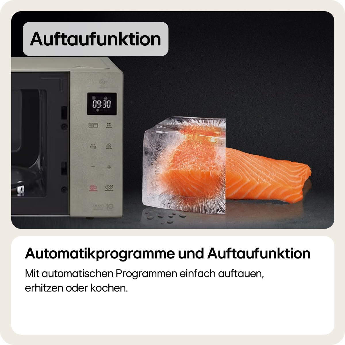 LG MH6535NBS Mikrowelle (25 L, 1000 W) mit Grill (LED-Display, Smart Inverter Technologie, pflegeleicht), Noble Steel