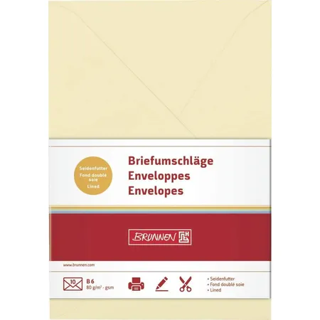 BRUNNEN Briefumschlag chamois B6, 10 Stück