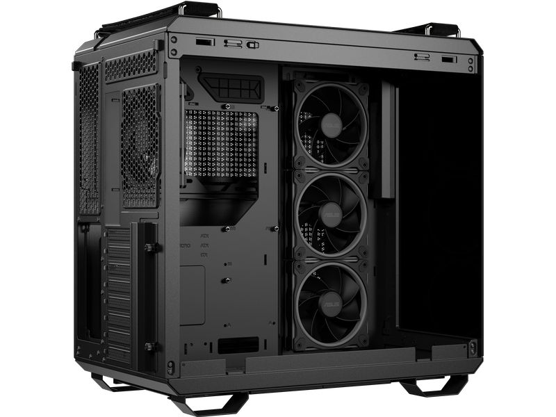 ASUS PC-Gehäuse TUF GAMING GT502 Horizon TG ARGB Schwarz Leistungsstarkes Midi-Tower-Gehäuse mit modularem Dual-Chamber-Design