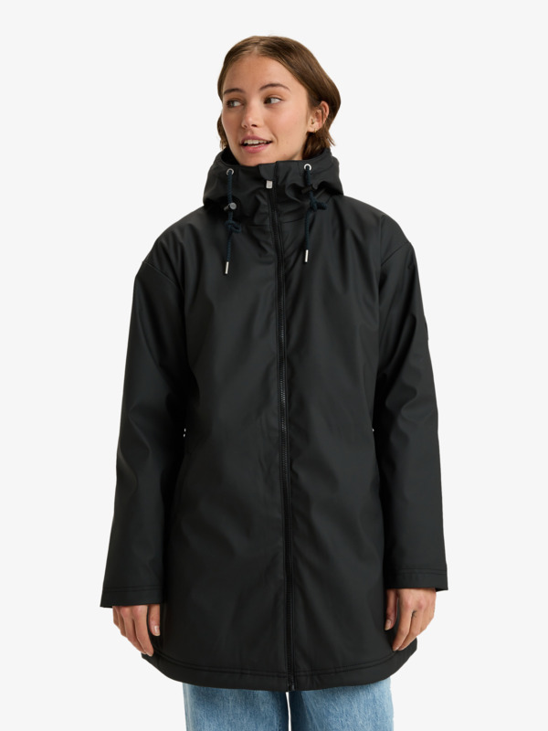 Rain Road Polar Zip Veste imperméable Noir Femme