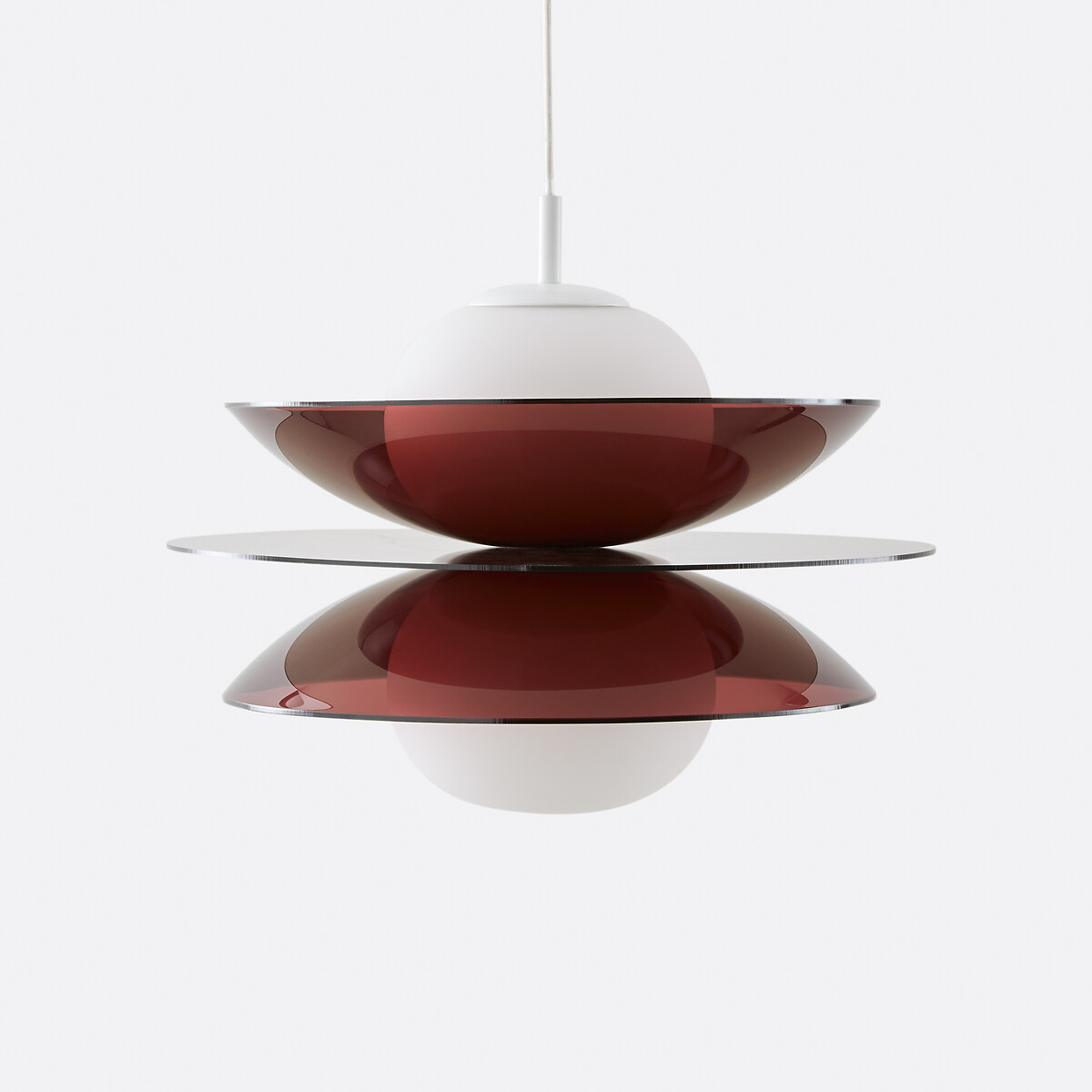 LA REDOUTE INTERIEURS<br>Luminária pendente em plexiglás e vidro opalino, Okara