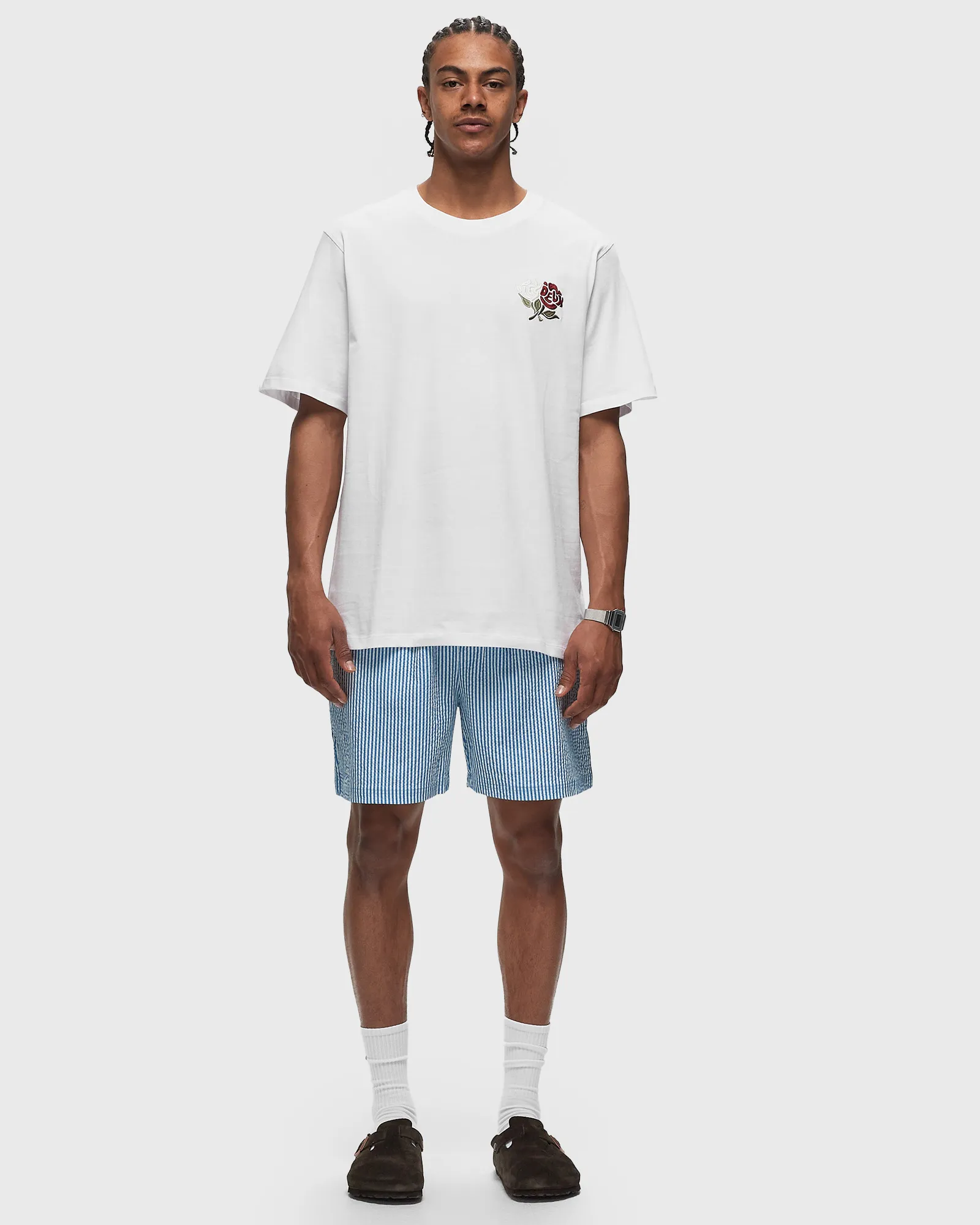 Les Deux Stan Stripe Seersucker Swim Shorts