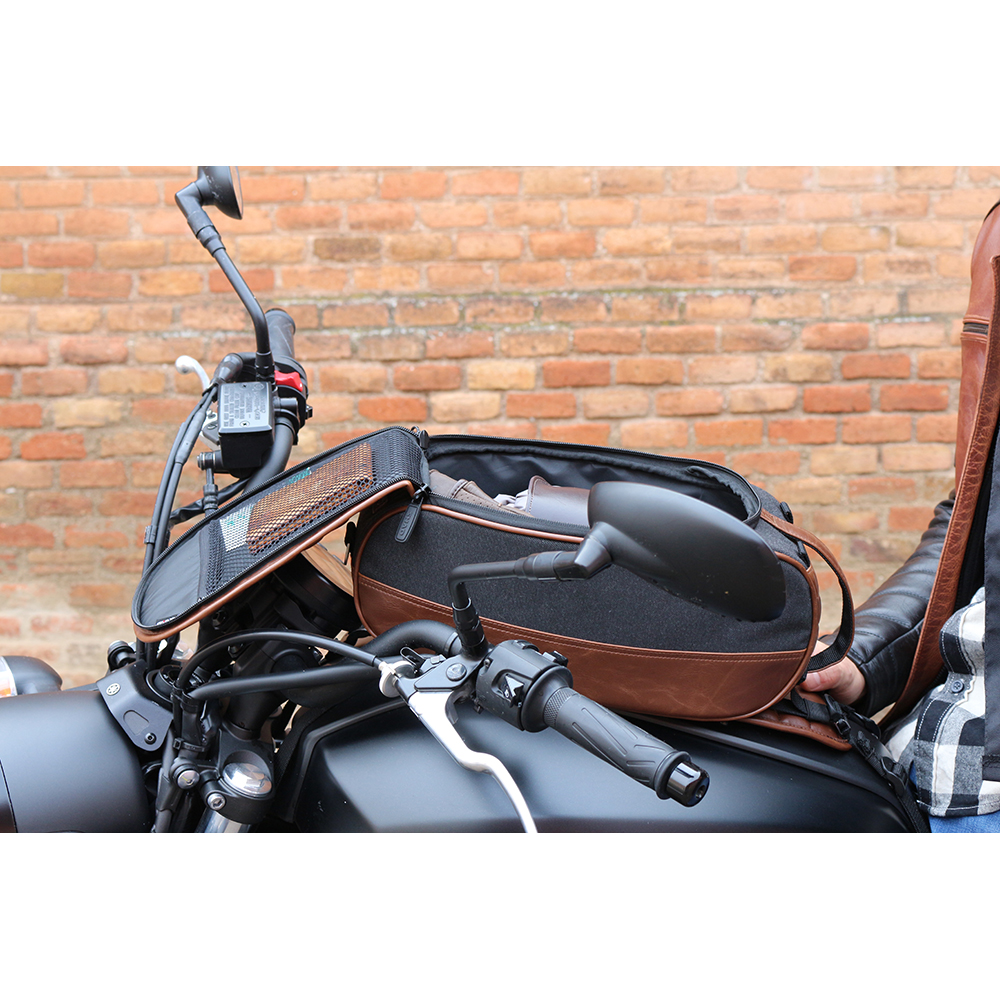 Shad - Sacoche de réservoir Cafe Racer SR18 Marron / Noir