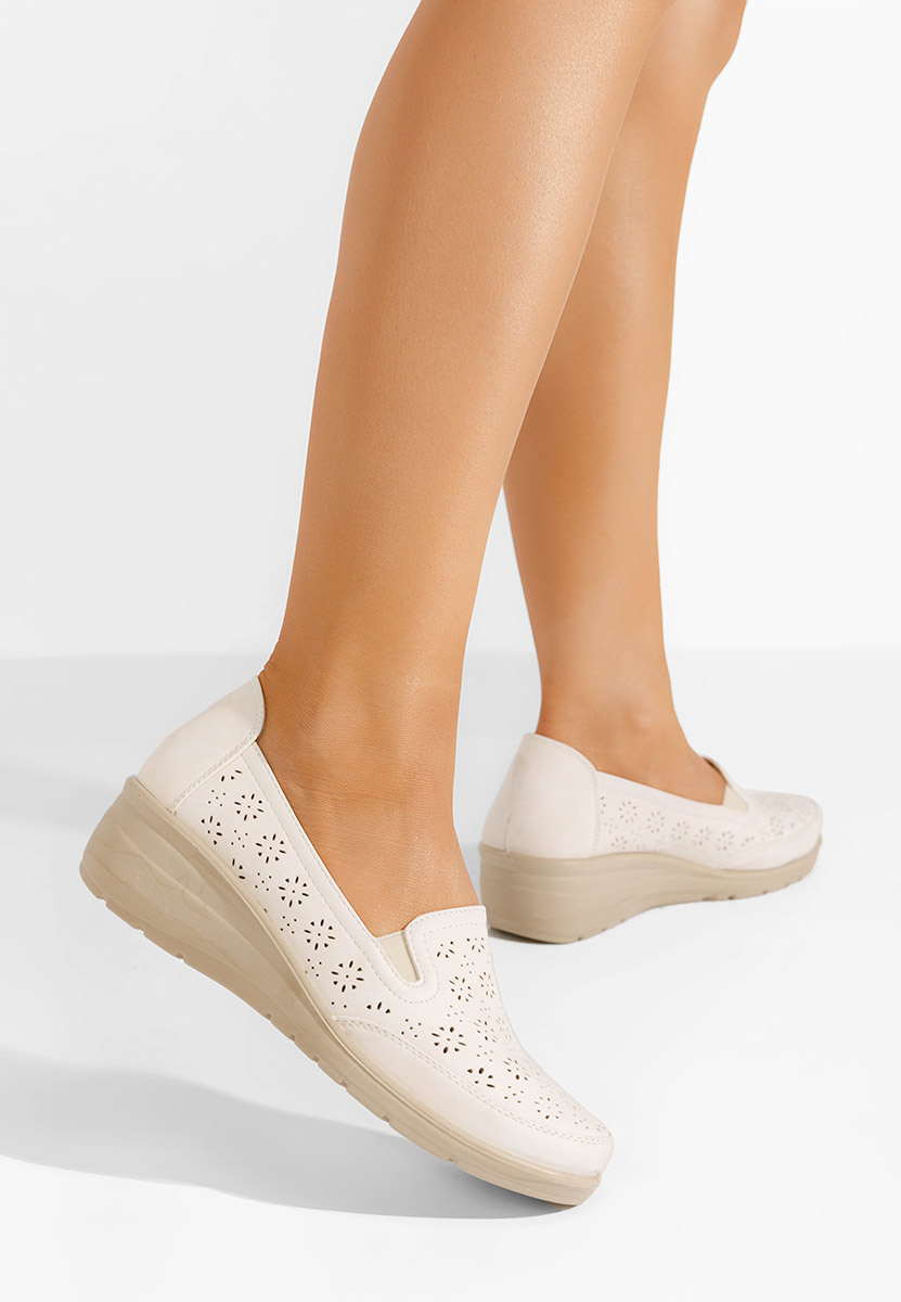 Mocassins femme beige Shamia