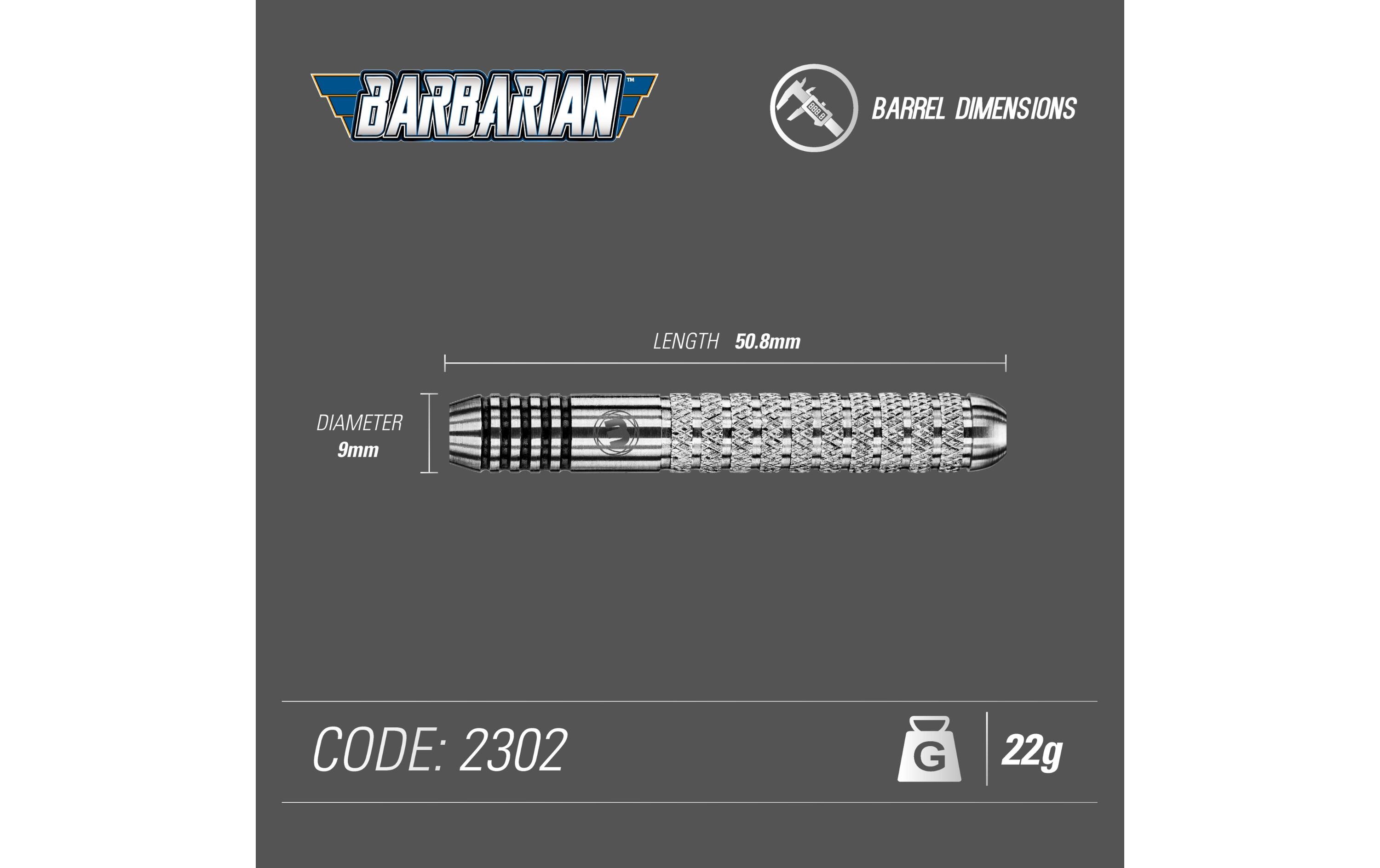 Dartpfeile Steeldart Barbarian 3 StückEinfach zu werfende, leistungsstarke Dartpfeile