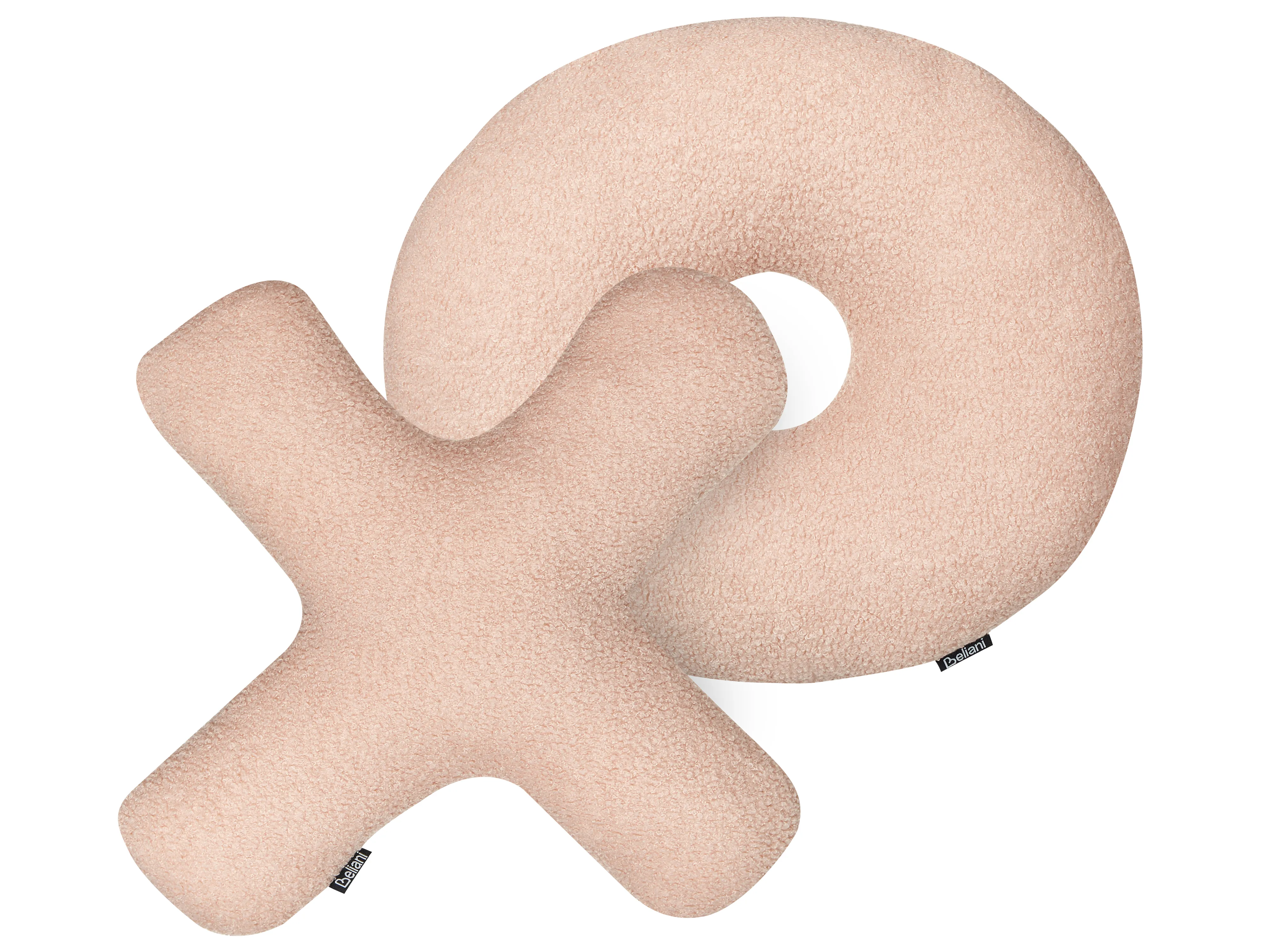 Set van 2 sierkussens HESPERIS Bouclé Pastelroze effen