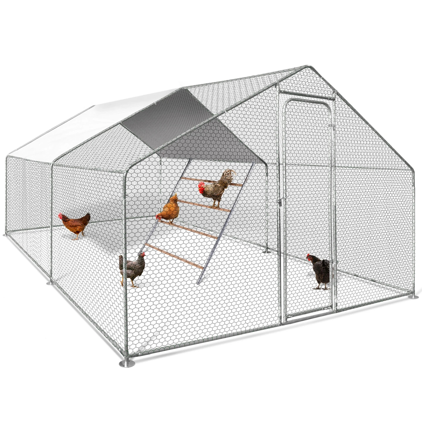 Grand perchoir pour poules 4 niveaux en bois compatible enclos