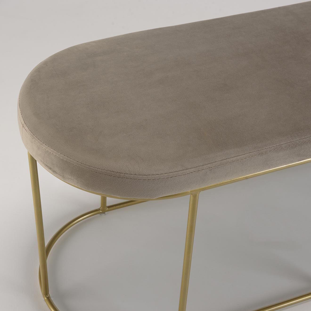Macabane Banc velours agathe taupe - 105x36x42 cm
