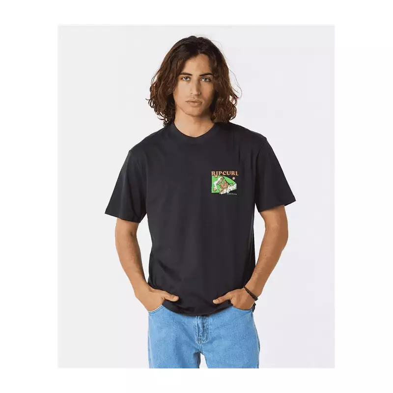 Teeshirt RIPCURL Old Logo Ss Tee Washed Black XS