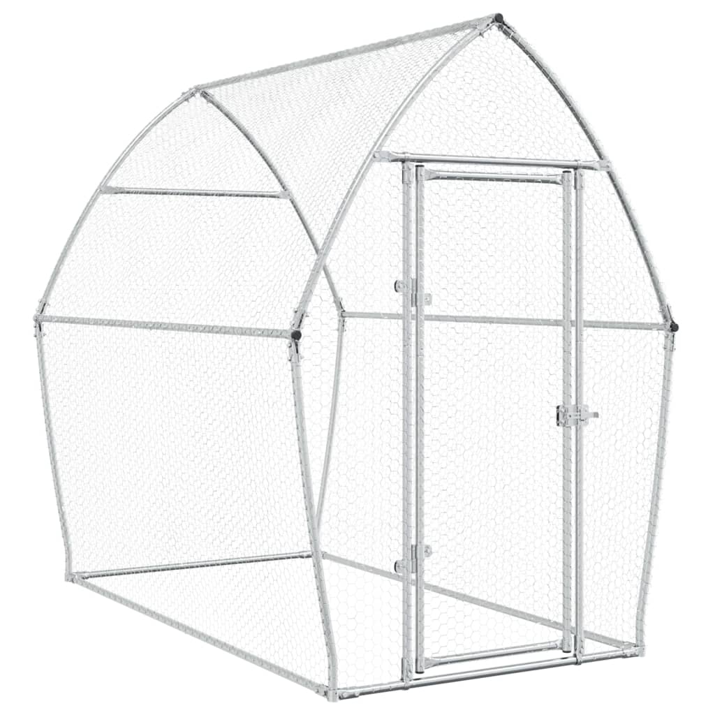 Gaiola para galinhas vidaXL, aço galvanizado prateado, 200x105x182 cm