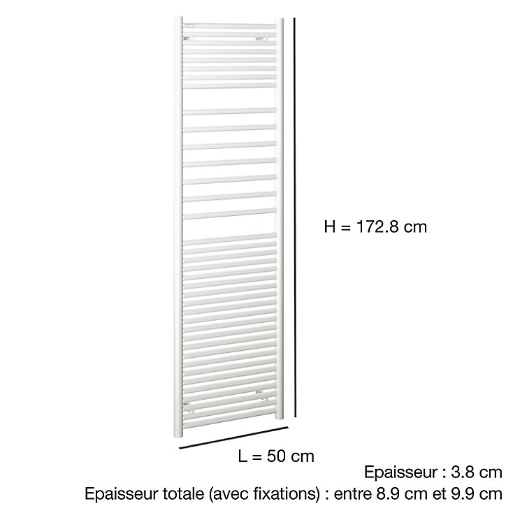 Radiateur sèche-serviettes eau chaude Acova Angora blanc 795W