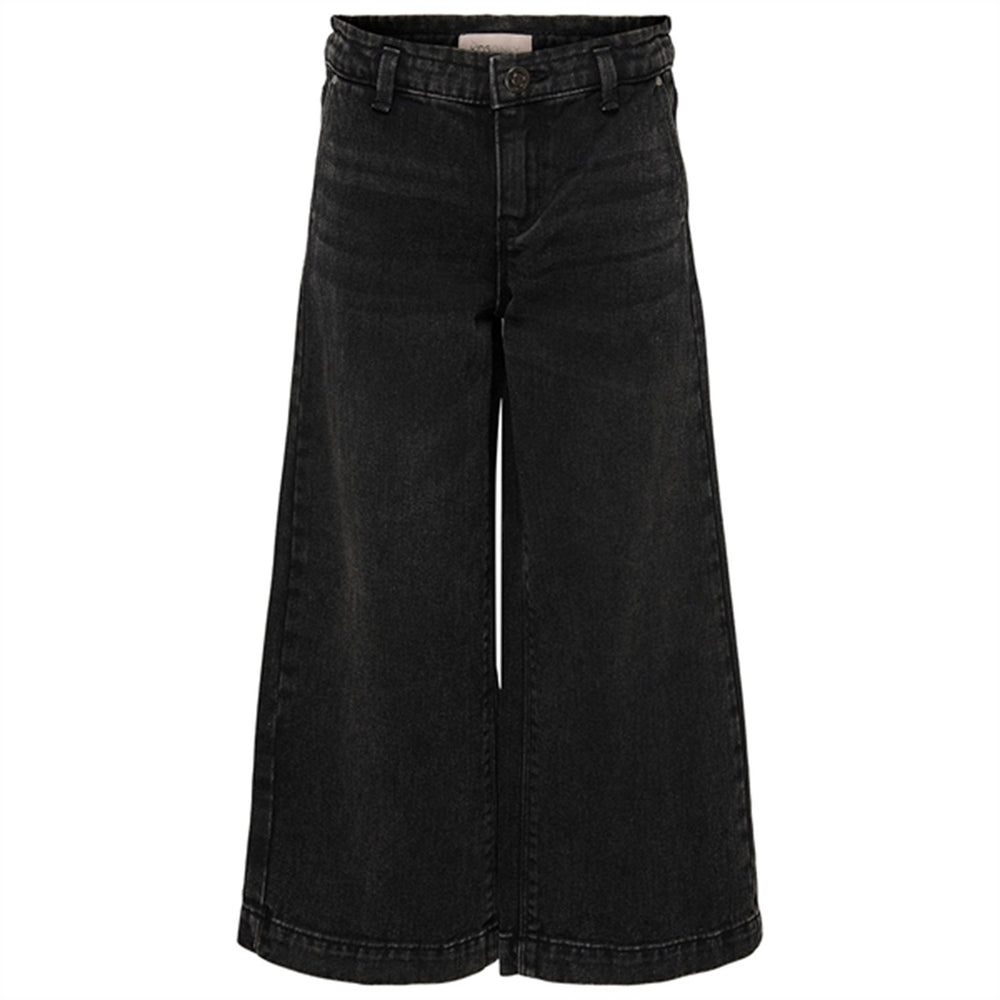 Køb Kids ONLY Washed Black Comet Wide Denim Jeans Noos