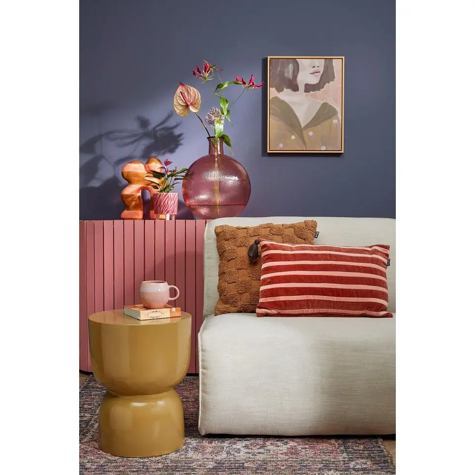 Mica Decorations Stage Bijzettafel - H45 x Ø35 cm - Cement - Geel