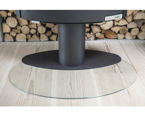 Aduro glazen ellips vonkenbeschermingsplaat 114,8x68,3 cm voor Aduro 15