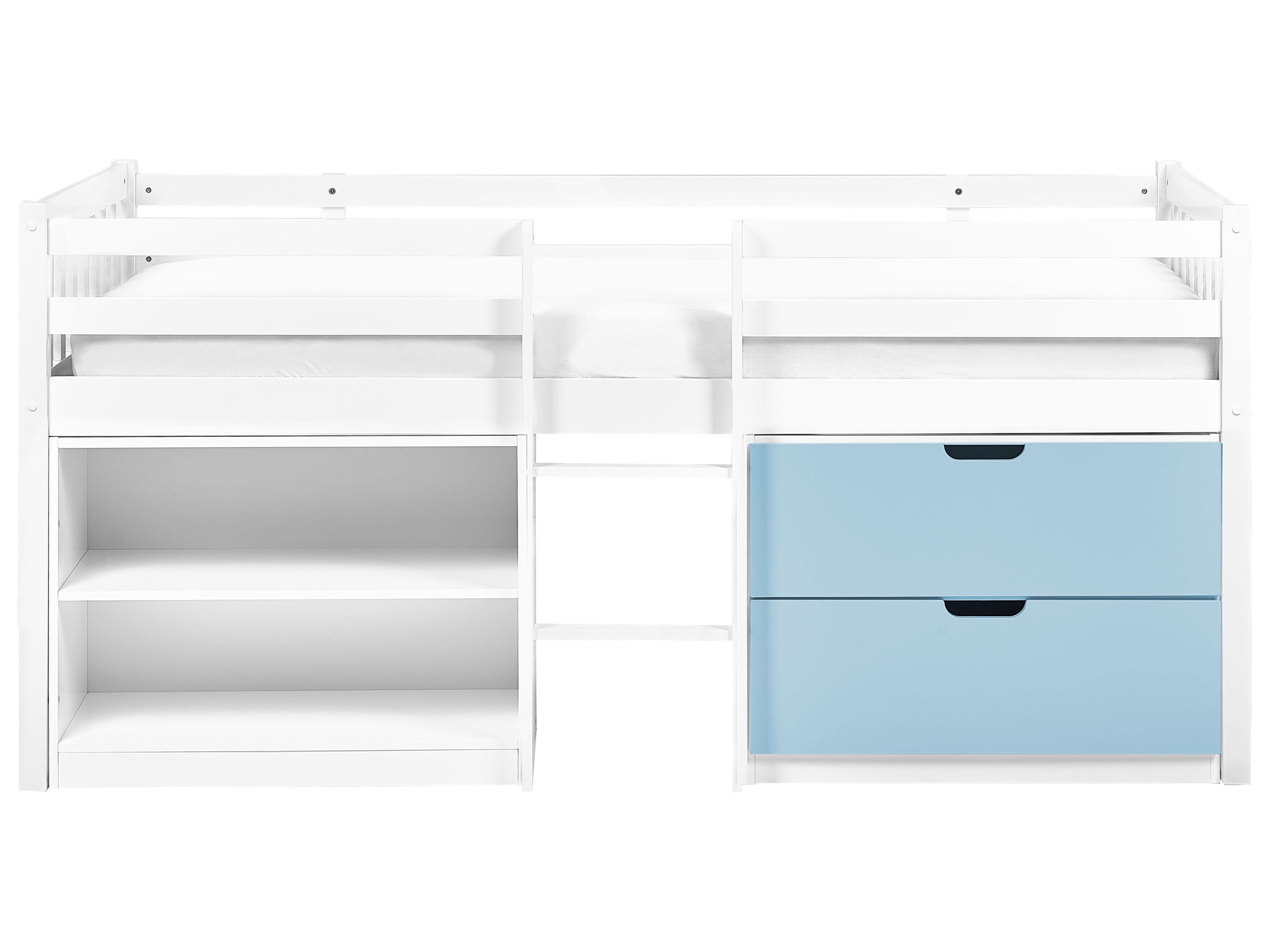 Verhoogd bed Hout SUSVILLE 90 x 200 cm Blauw