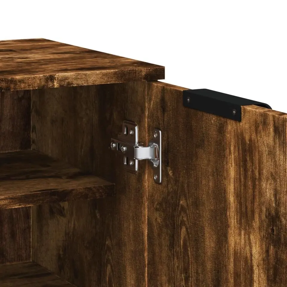 vidaXL - Schoenenkast met 2 deuren - Gerookt eiken - Hout - 59x35x100 cm
