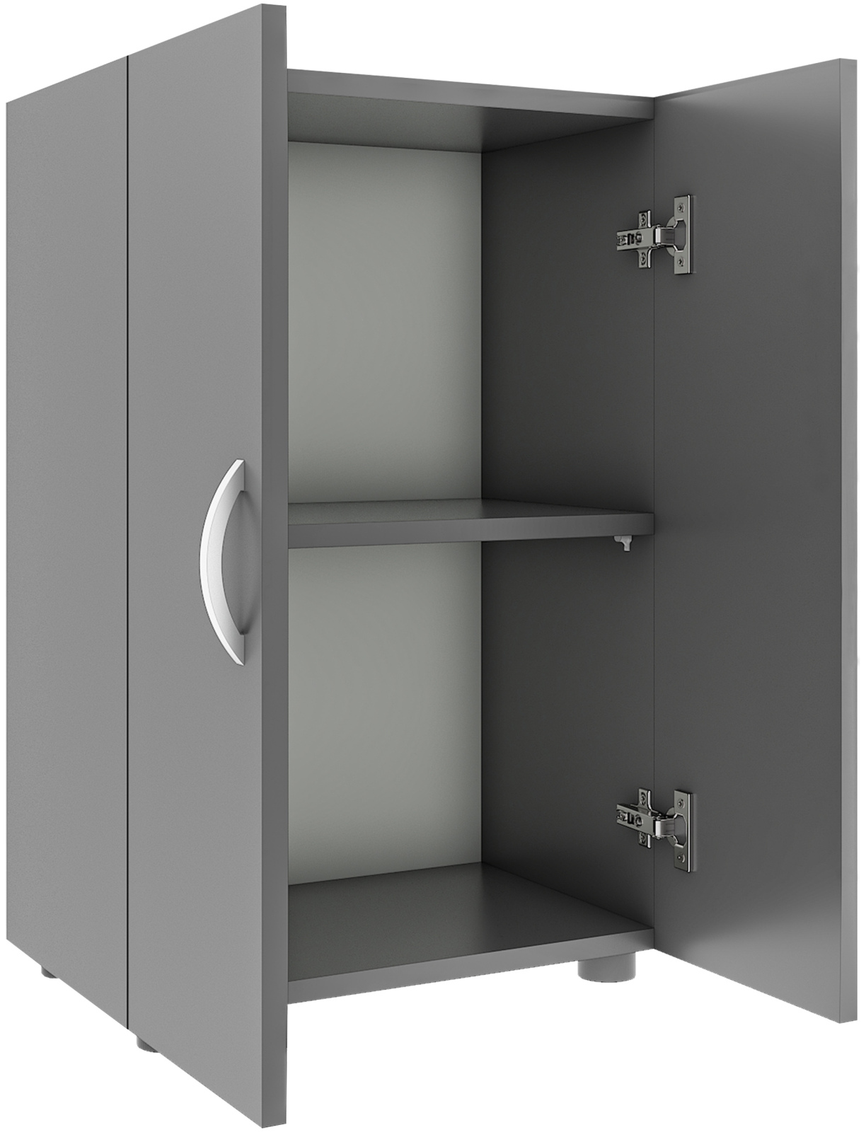 Büroschrank ULAS - weiß - 2 Fächer - 49 cm