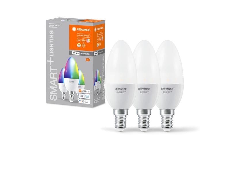 Ledvance Leuchtmittel SMART  WiFi Candle B40, E14, RGBW, 3 Klassische Kerzenform mit WiFi-Technologie