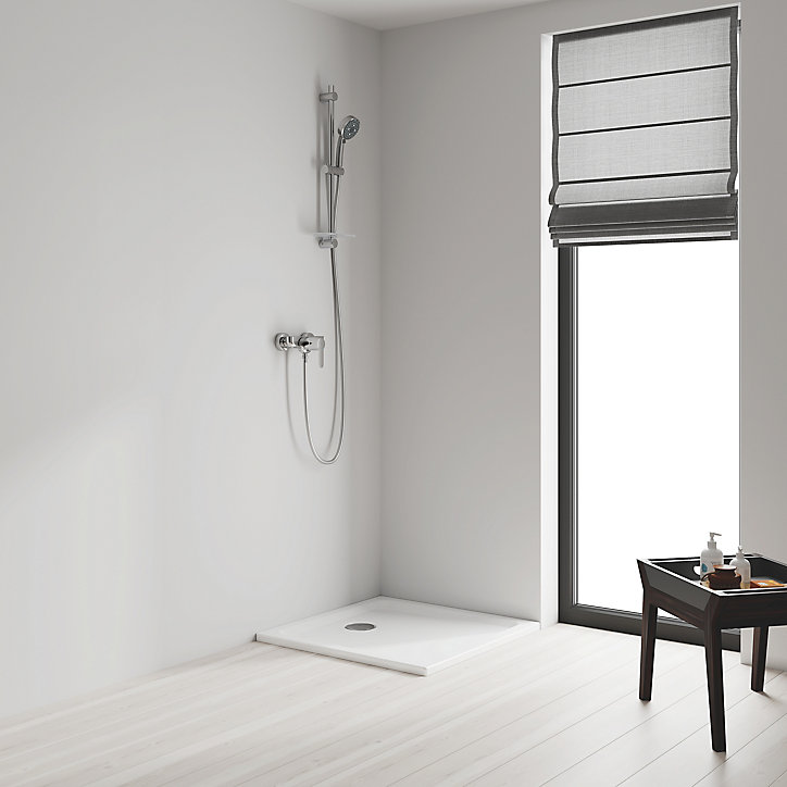 Douchette et flexible chrome rond Grohe Vitalio 100 4 jets