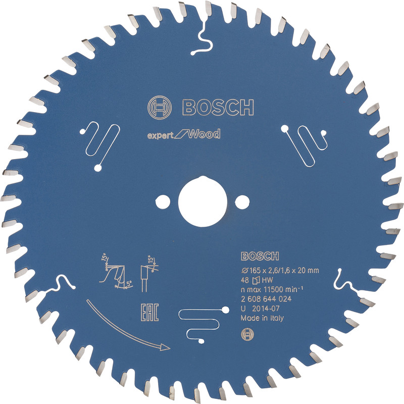 Bosch Expert For Wood cirkelzaagblad 165x20x2,6mm 48T