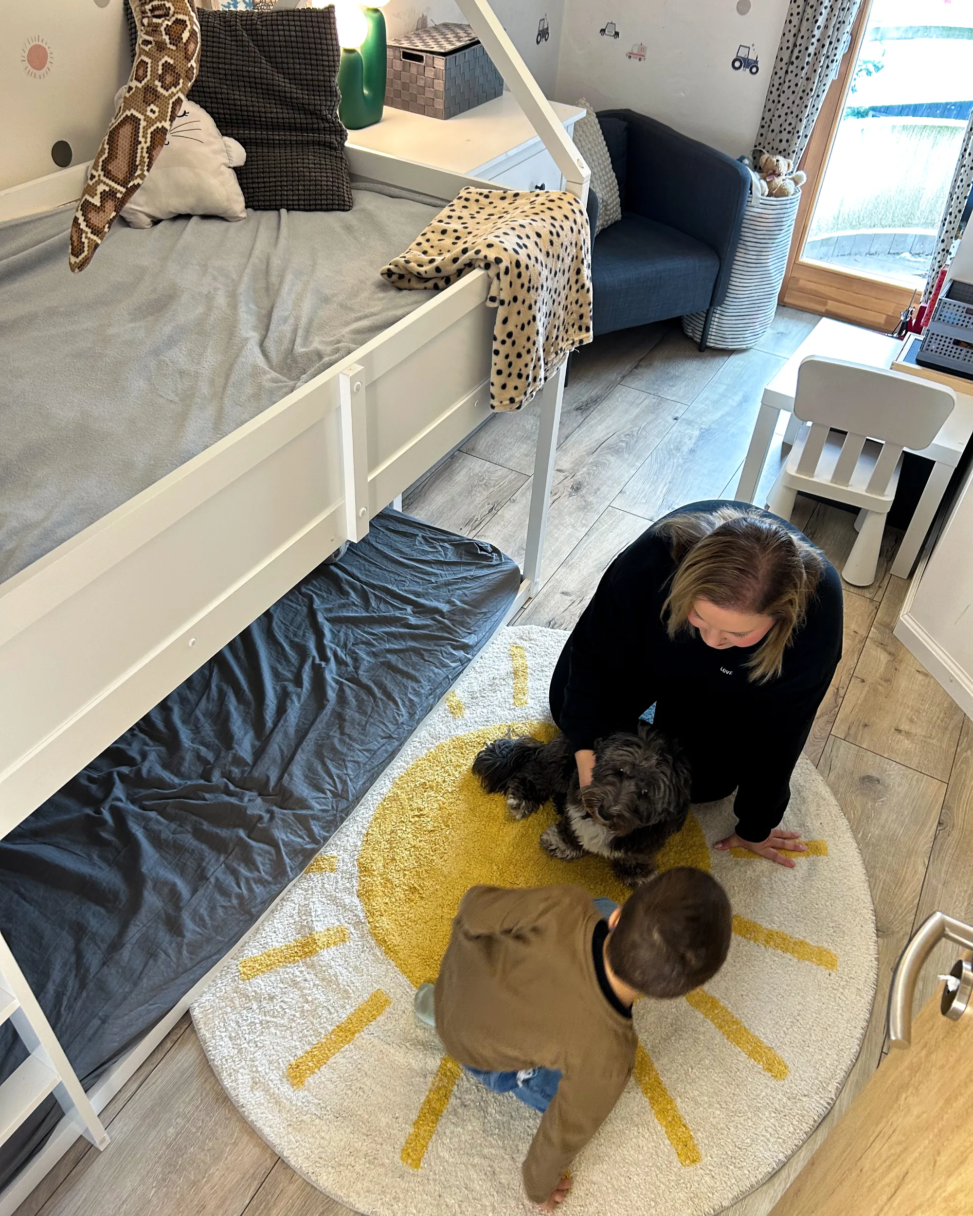Kindervloerkleed BAIKER Beige ø 140 cm Katoen