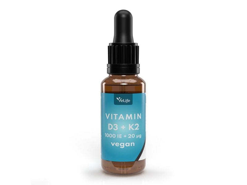 VeLife Vitamin D3   K2 Tropfen vegan 30 ml Vegane Nahrungsergänzung