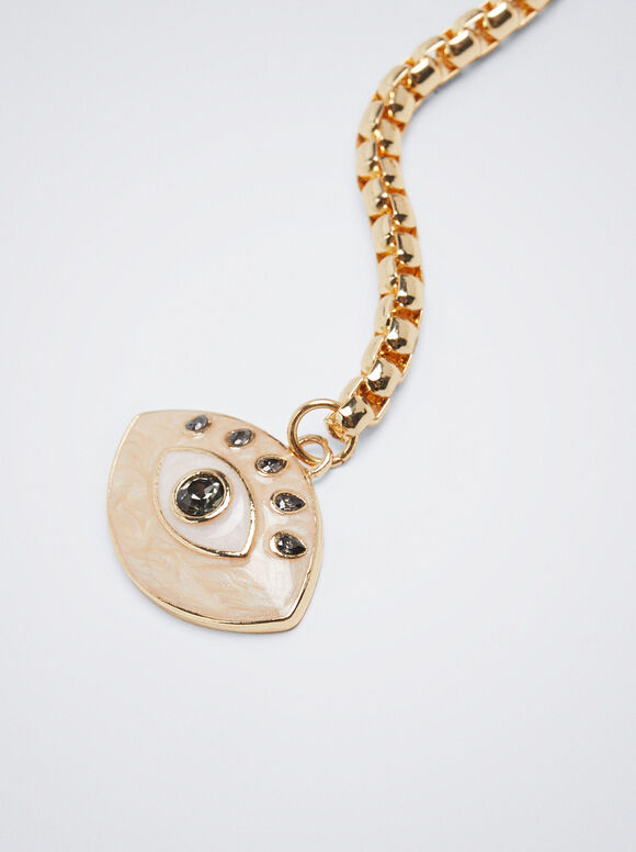 Pulsera Con Ojo Esmaltado - Rosa