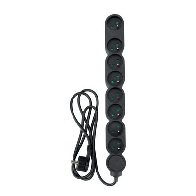 zenitech - Multiprise 8 prises avec interrupteur - noir - 1,5 m