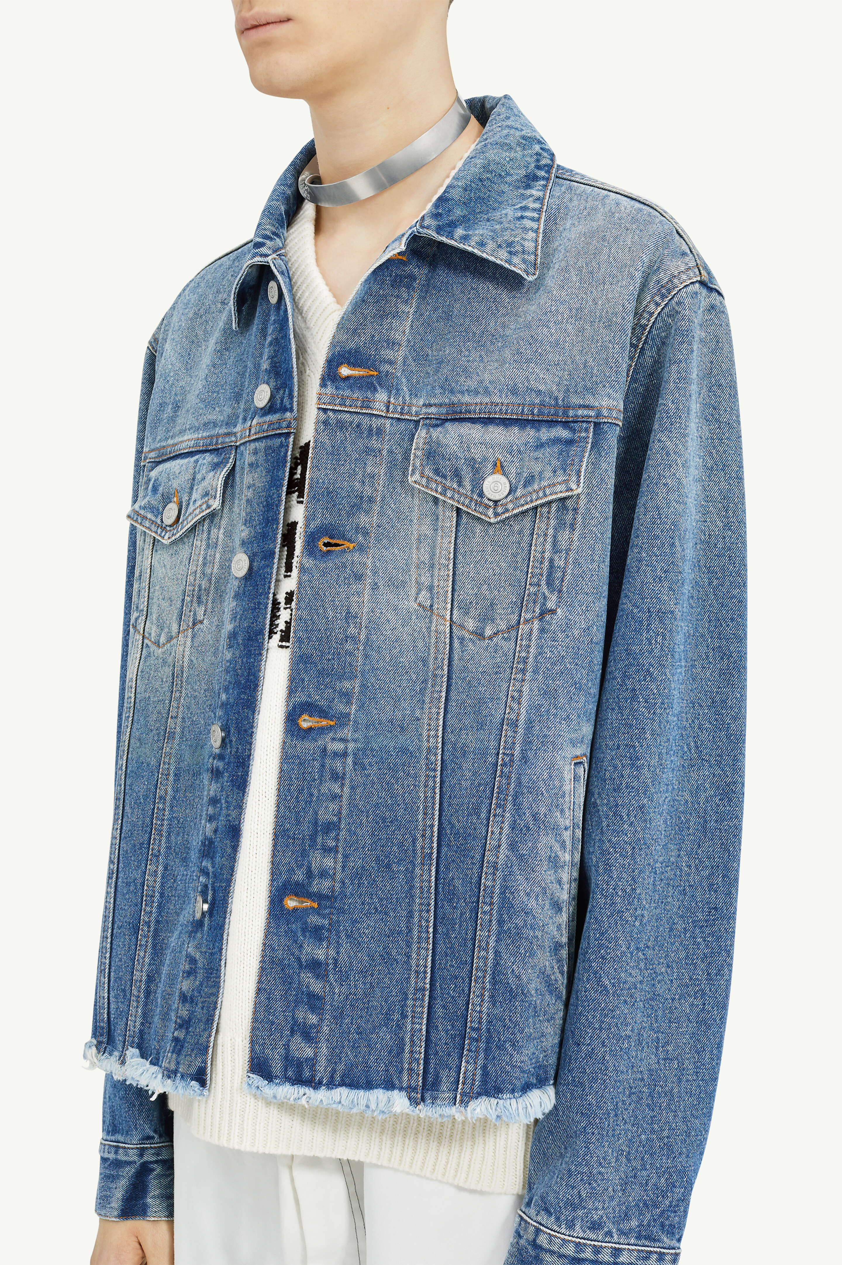 Veste en denim bleu clair
