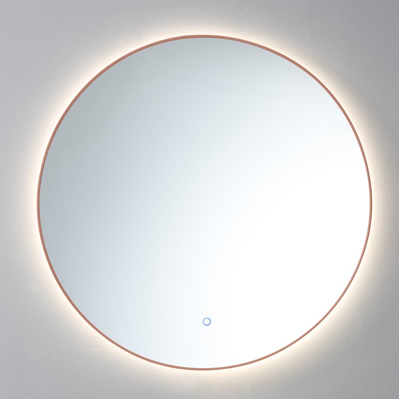 Lambini Designs Rodo ronde spiegel 100cm met spiegelverwarming en indirecte dimbare verlichting brons