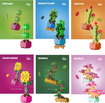 Plus-Plus Plant Bundle Byggesett 6-Pakk