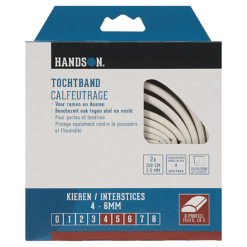 Handson tochtband D-profiel EPDM rubber wit 3 meter 2 stuks