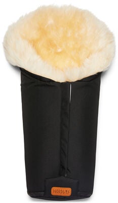 Nordlys Idun Mini Vognpose Med Lammeskinn, Black/Natural
