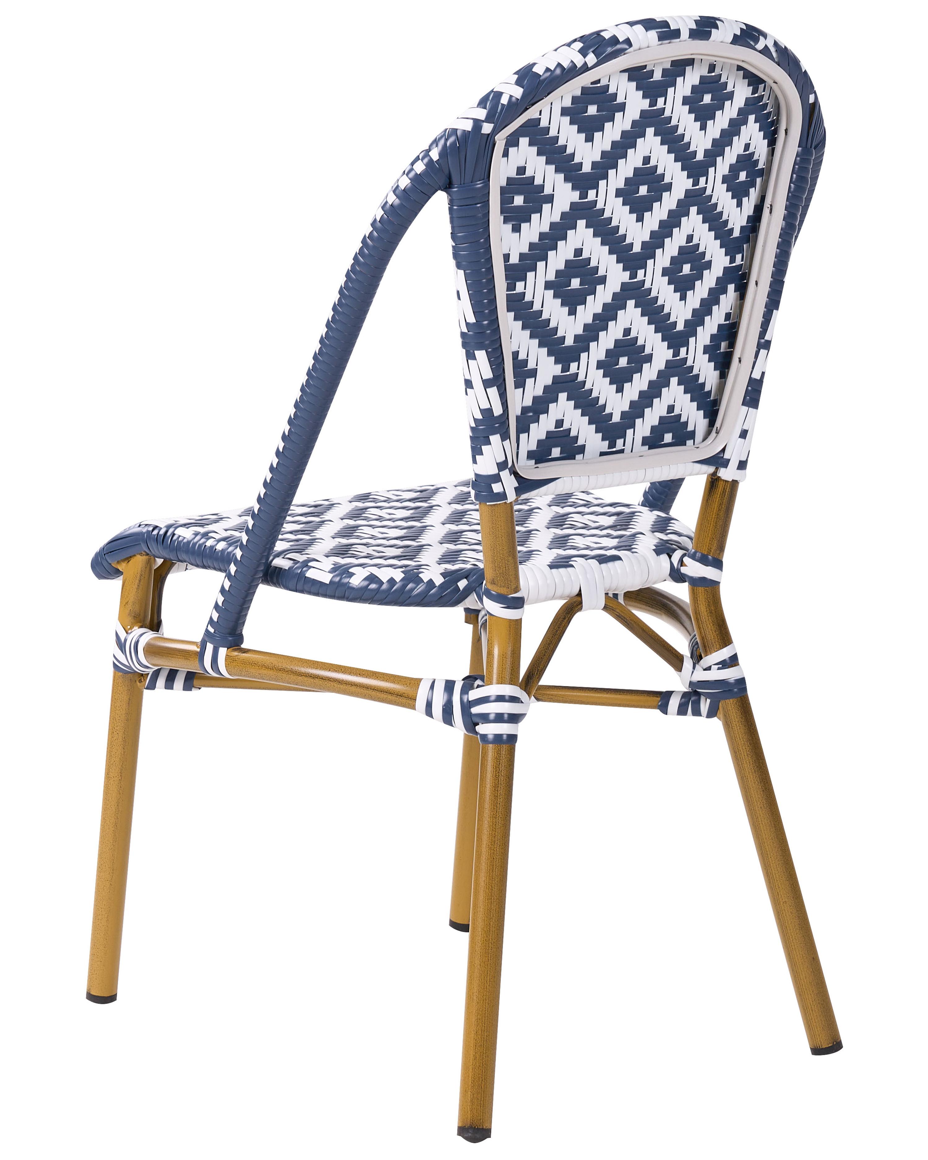 Set van 4 tuinstoelen RIFREDDO PE rotan Blauw