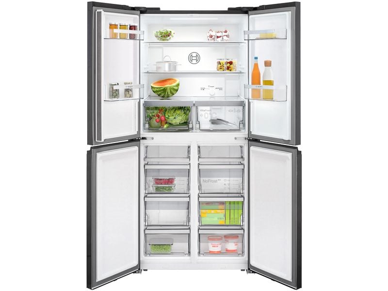 Bosch Kühl-Gefrierkombination KMC85 lEEA Grau, Rechts und L Kombigerät mit Kühlschrank und Gefrierschrank