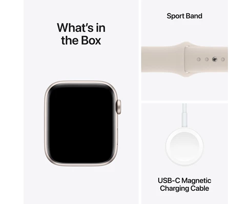 Apple Watch SE GPS   Cellular 44mm Starlight Aluminium Case with Starlight Sport Band - M/L
