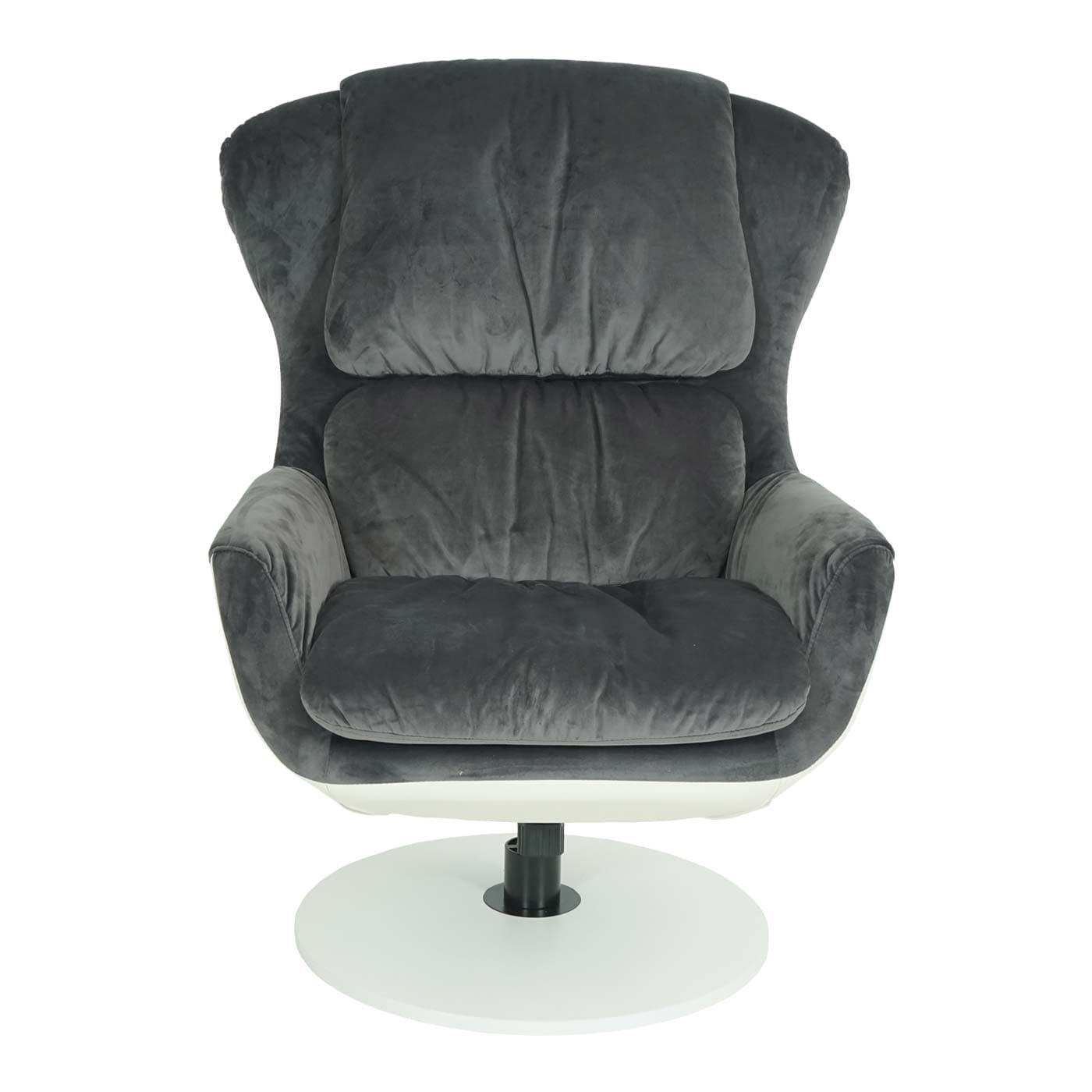 Relaxsessel MCW-E52, Fernsehsessel TV-Sessel Hocker, Samt ~ dunkelgrau