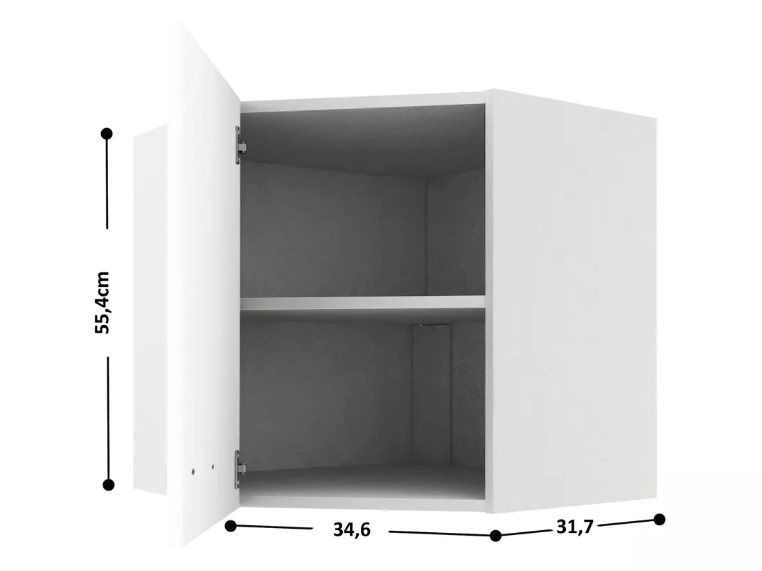 Cuisine complète d'angle réversible - Avec plan de travail 208 x 268 cm - Blanc brillant - TRATTORIA