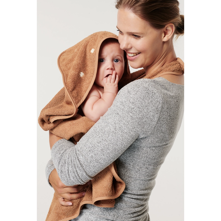 Noppies Badecape Wearable hooded towel 110cm Indian Tan