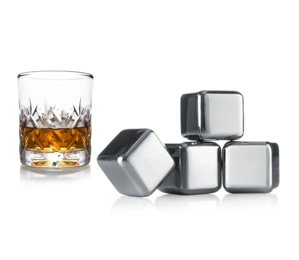 Vacu Vin Isterninger - Ægte Rustfrit Stål - Whisky Sten - 4 stk