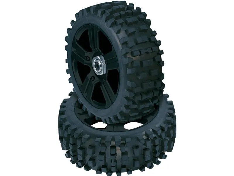 Reely 1:8 buggy komplette hjul med 5 eger sort 4 stk (102c131E)