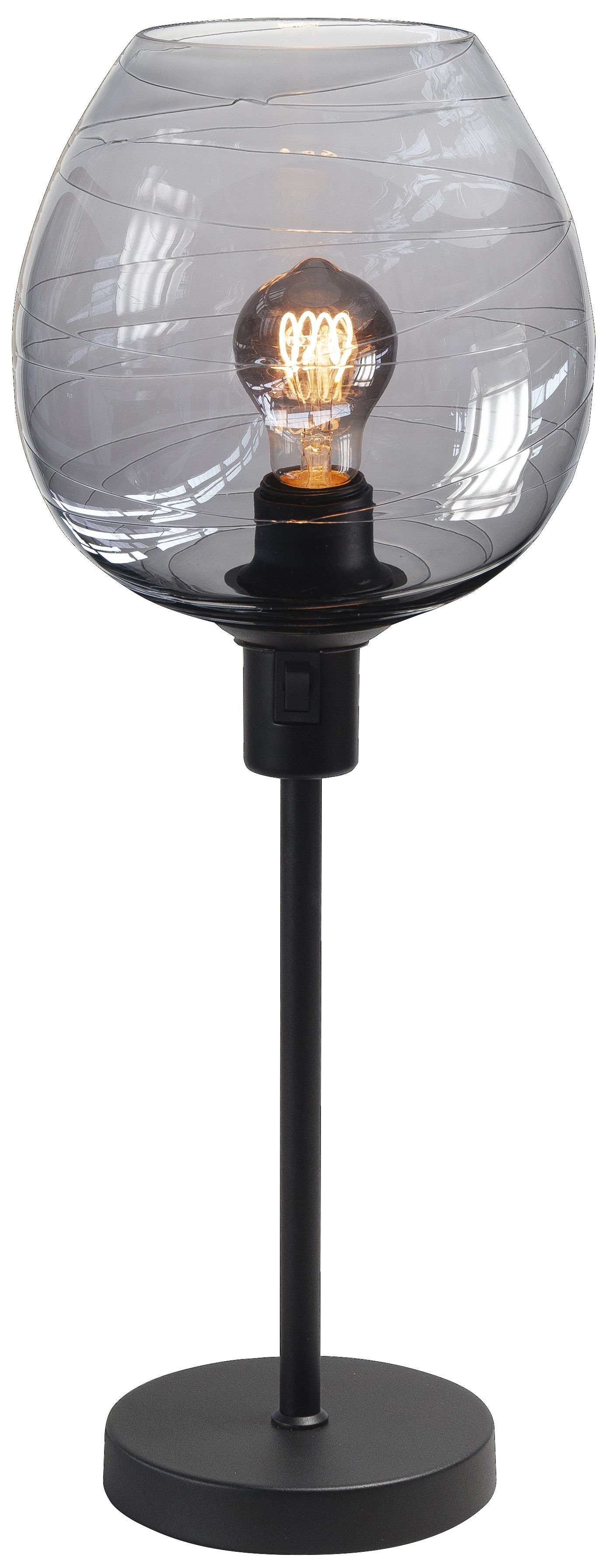 Tafellamp Zwart Rookglas Fantasy ⌀15  x H34.5 cm