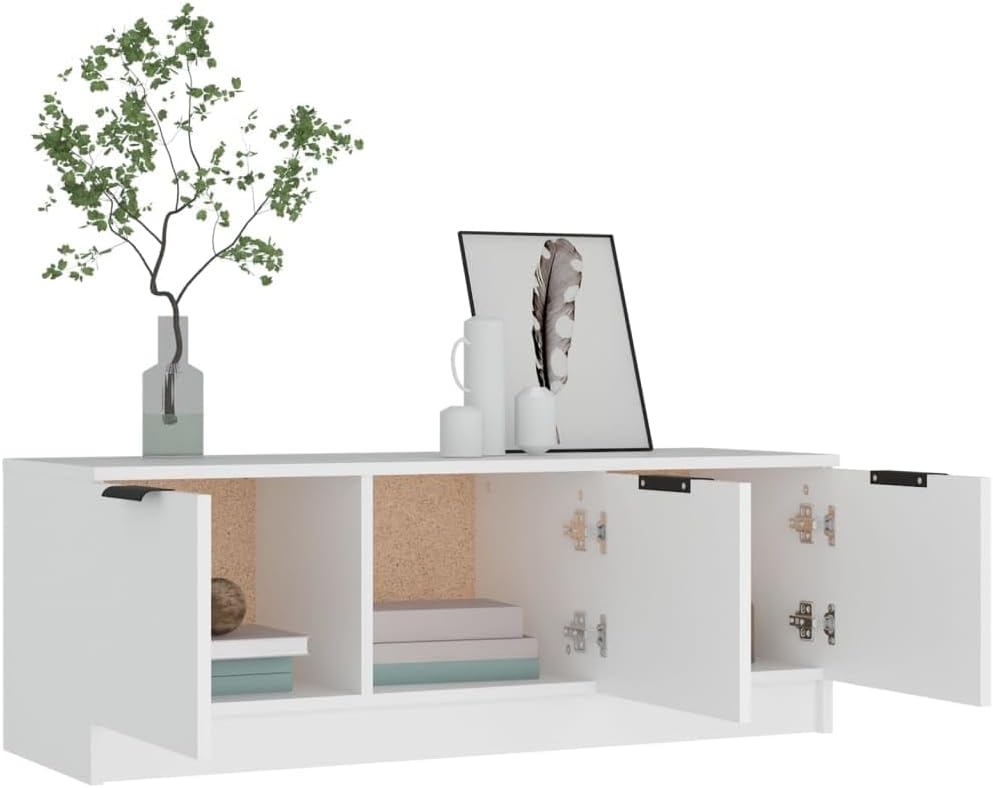 TV Schrank Lowboard TV Möbel Tisch Board Sideboard Fernsehtisch Fernsehschrank HiFi-Schrank 102x35x36,5cm Holzwerkstoff Weiß