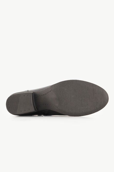 Leder-Stiefeletten, Raffung, Weite H