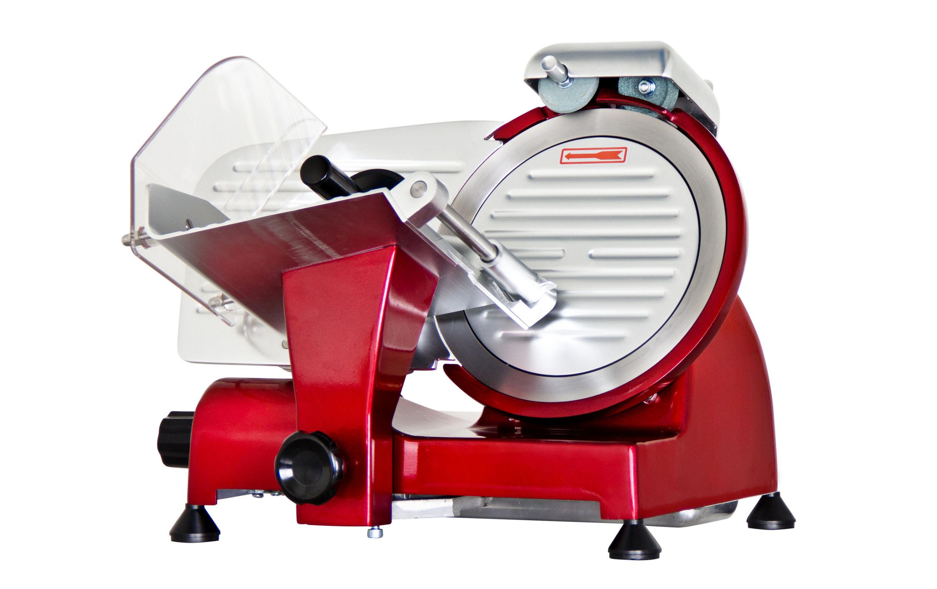 Schneidemaschine AM220R Rot<br>Aufschnittmaschine mit Schleifstein