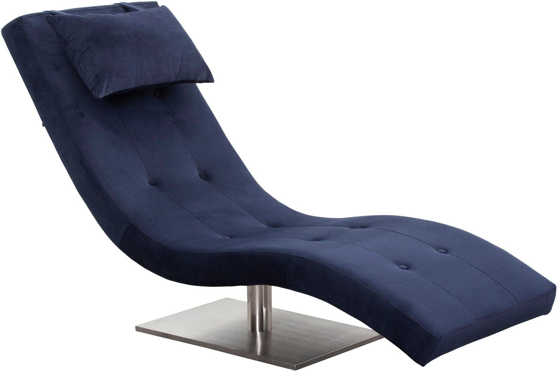 SalesFever Relaxsessel »Komfortabler Sessel zum Entspannen« Extravagante Relaxliege: Samtbezug, Knopfheftung, Edelstahlgestell
