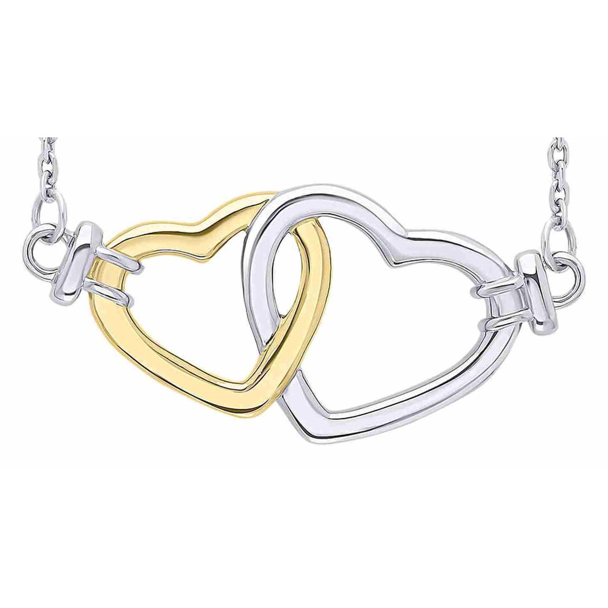 Collier coeurs plaqué or en argent 925